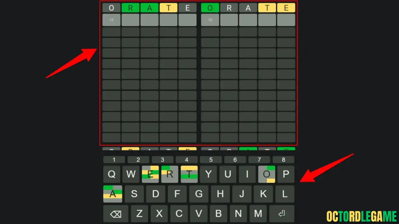 octordle gameplay screenshot octordle gameplay screenshot